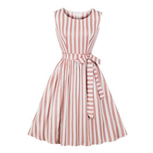 Load image into Gallery viewer, Women Pink Coral Stripes Dress