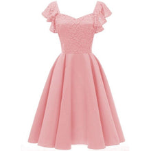 Load image into Gallery viewer, Women Ruffle Sleeve Floral Lace Dress