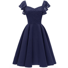Load image into Gallery viewer, Women Ruffle Sleeve Floral Lace Dress