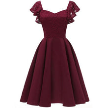 Load image into Gallery viewer, Women Ruffle Sleeve Floral Lace Dress