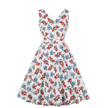 Load image into Gallery viewer, Blue and Red Floral Print Dress