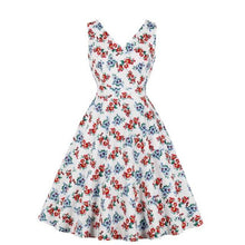 Load image into Gallery viewer, Blue and Red Floral Print Dress