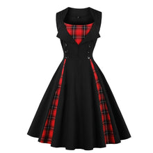 Load image into Gallery viewer, Black and Red Check Plaid Dress