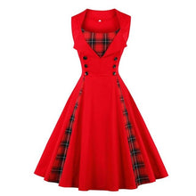 Load image into Gallery viewer, Black and Red Check Plaid Dress