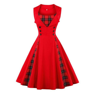 Black and Red Check Plaid Dress