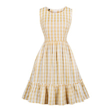 Load image into Gallery viewer, Plaid Dress  ( Yellow &amp; White )