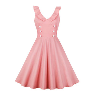 V Neck Pink Dress