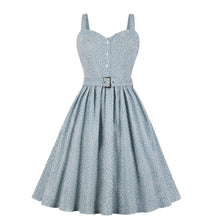Load image into Gallery viewer, A Polka Dots Snow Print  Wide Strap Dress